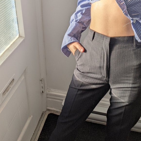 Clairborne Pinstripe Trousers - Picture 2 of 7